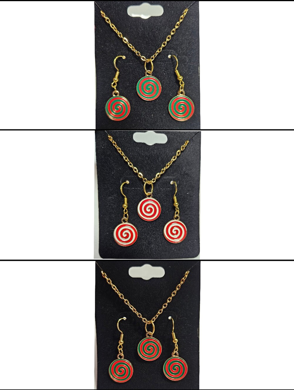 Pick 1 | Handmade Peppermint Swirl Candy Cane Necklace & Earrings Set